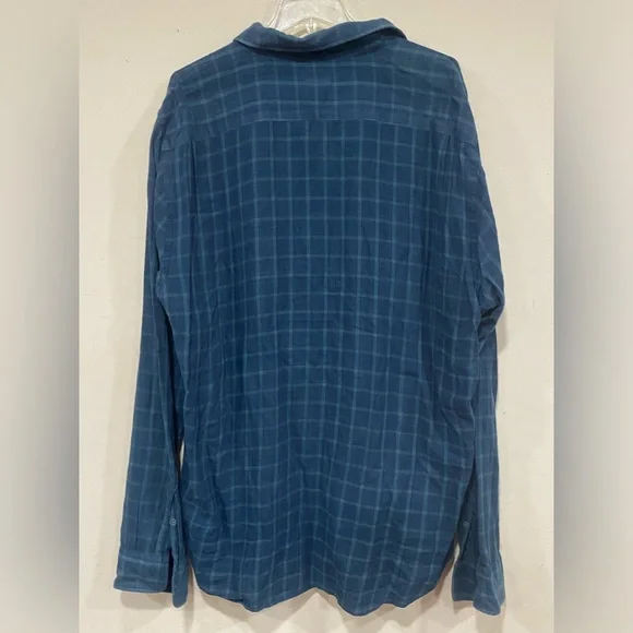 Faherty Shirt Mens XXL Blue Plaid Button Up Long Sleeve Organic Cotton - Picture 2 of 6